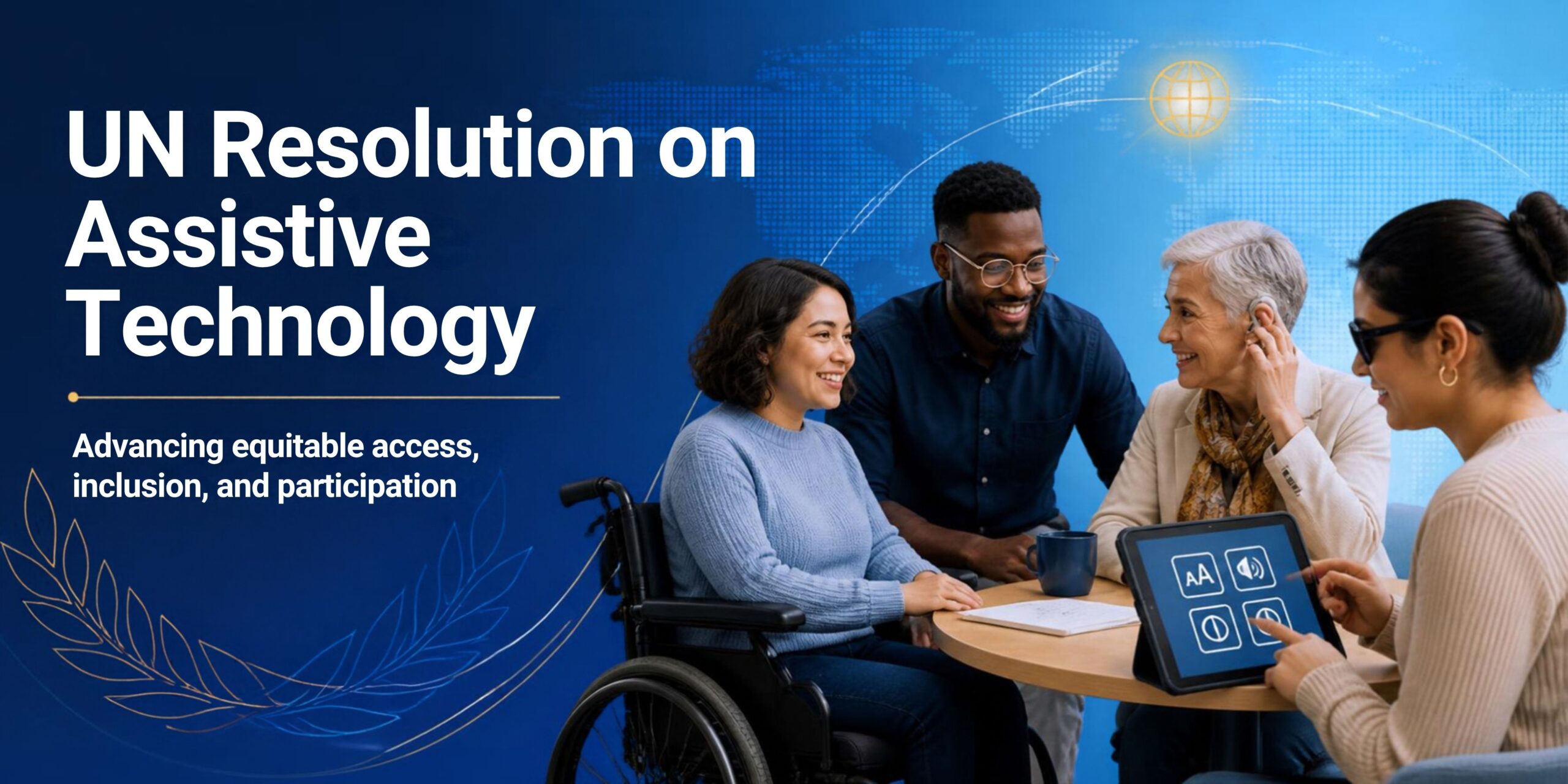 A featured banner for the powerful new UN resolution on assistive technology that promises real change.